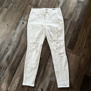 Judy Blue Skinny Fit White Distressed Jeans Size 9/29
